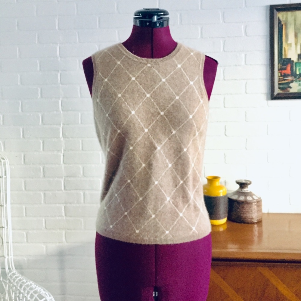 Vintage 60s Cashmere Sweater Vest Top S